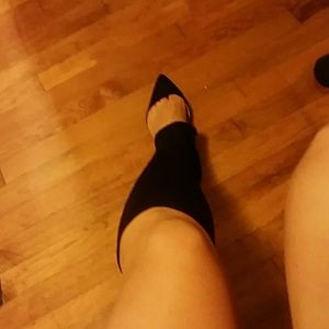 Black suede leg warmers