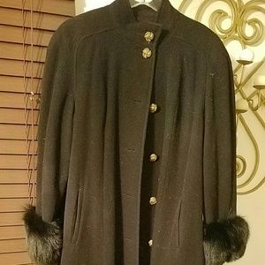 Vintage full length bk dress coat - wool/cashmere