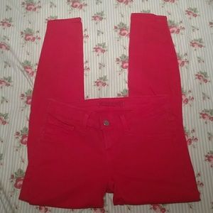 J Brand Pencil Leg Red Skinny Jeans Sz 24