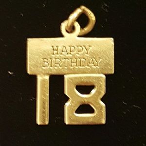 CHARM: Happy Birthday (embossed). Number 18
