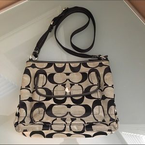 Coach Black & White "C" Crossbody Purse