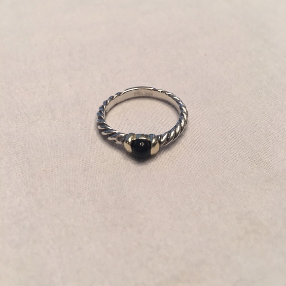 David Yurman Metro silver and onyx ring