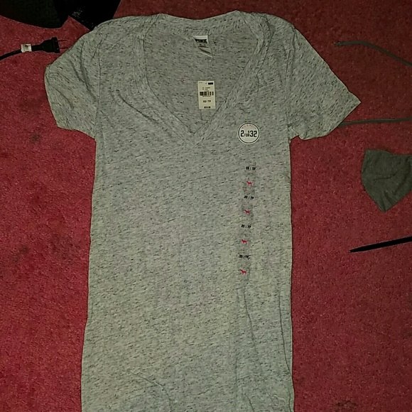 Victorias Secret PINK gray v neck