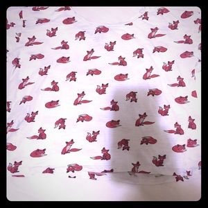Forever 21 Fox Print Loose Tee
