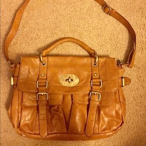 Saddle cognac brown Maurissa Satchel