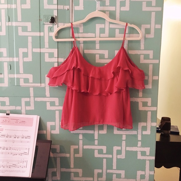 NWT ZARA Cold Shoulder Ruffled Top - Picture 1 of 3