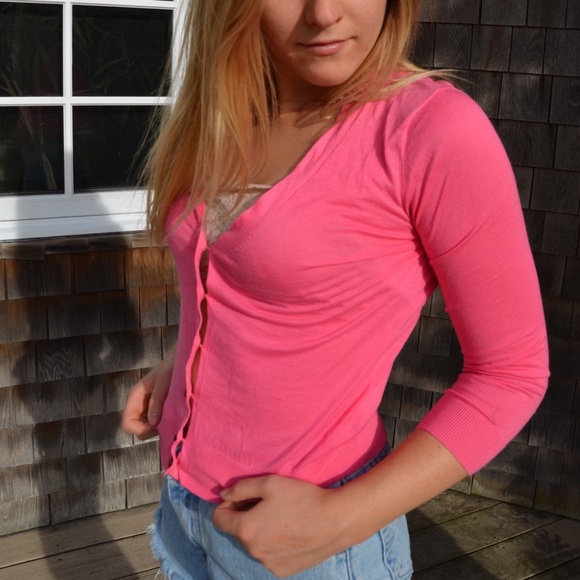 J.Crew pink vneck sweater