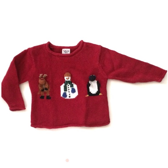 ⛄️TALBOT KIDS HOLIDAY SWEATER WITH 3-D FIGURES