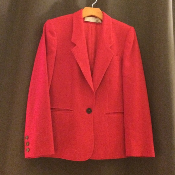 Evan picone red wool blazer