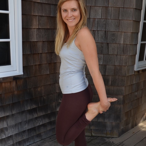 Brown Leggings with Ruffled Hem