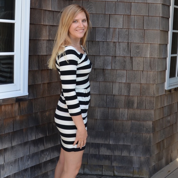 Black & Whit Striped Dress