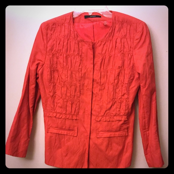 Tahari 3/4 sleeve collarless jacket - Picture 1 of 4