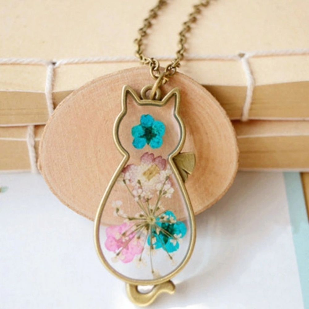 💎✨ LAST ONE 😱 Floral Cat Necklace - Picture 3 of 4