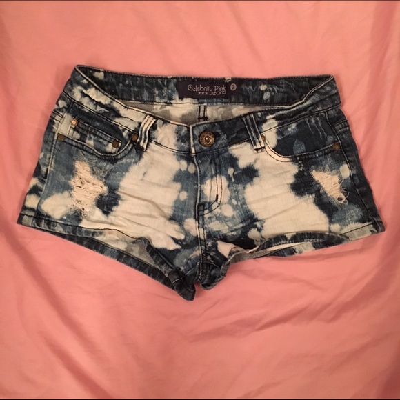 Bleach Washed Jean Shorts