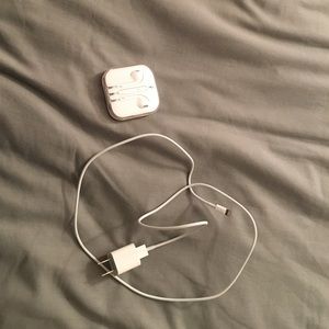 Brand new Apple headphones and charger