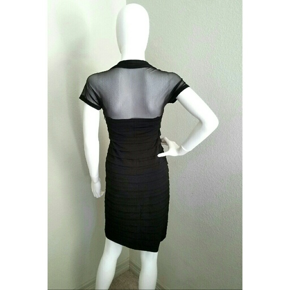 Sheer Sleeves Coquetel Dress - Picture 2 of 3