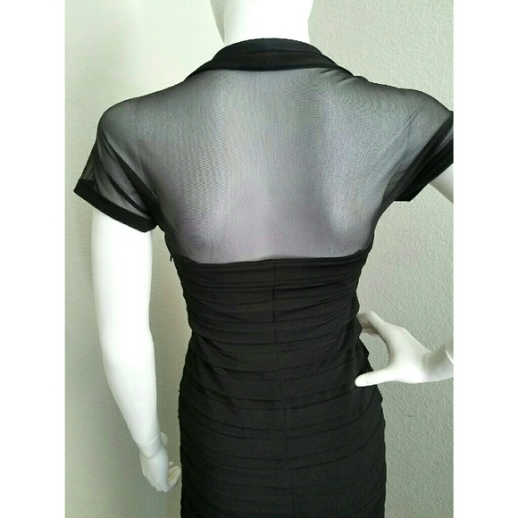 Sheer Sleeves Coquetel Dress - Picture 3 of 3