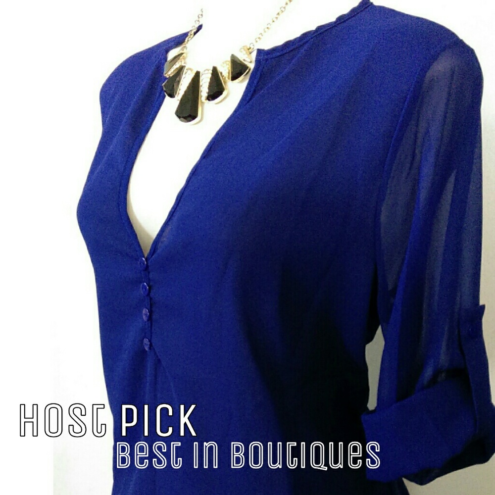 Chiffon Blouse (red, blue, blk available)