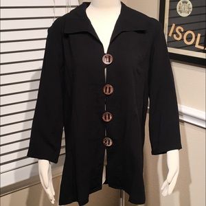 Fridaze black washable linen tunic