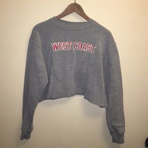 "WEST COAST" Crop Crewneck