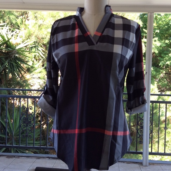 NWT!!!❎$5 BUNDLED 5+ITEMS ❎Last1🌹HOT DEAL🔥Blk Plaid top - Picture 2 of 5