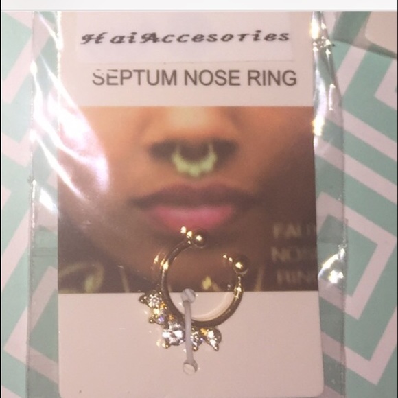 Gold and silver fake septum nose rings
