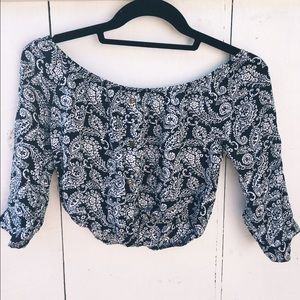 Cropped off the shoulder top