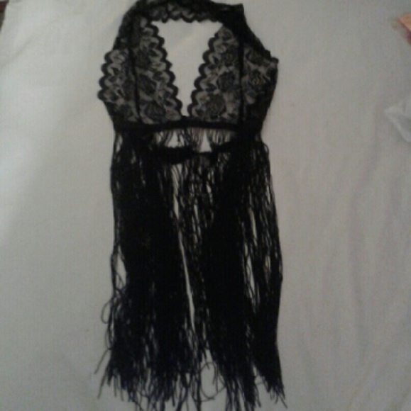 New Sexy Fringe & Lace Over Head Baby Doll/Gstring
