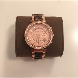 Authentic Rose Gold/Tortoise Michael Kors Watch