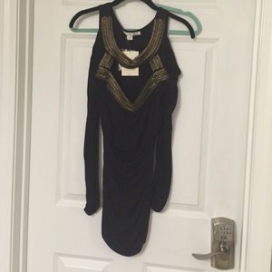 Boston proper beaded cold shoulder top