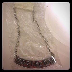 Nice silver Trust No Man necklace