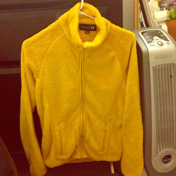 Forever21 Faux Fur Yellow Jacket