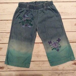 Naartjie Girls Size 4T Blue Jean Dip Dyed Capris