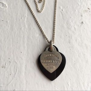 Authentic Tiffany & Co Onyx heart necklace