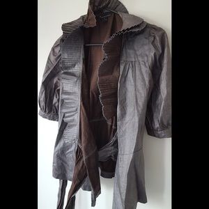 F21 gray metallic cardigan