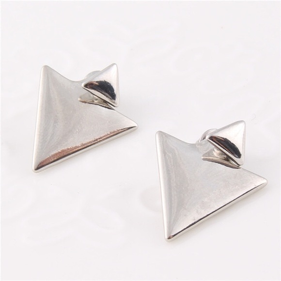 Front/back triangle earrings - Picture 2 of 2