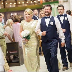 Gold full-length formal dress