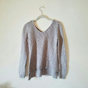 Francesca's Gray V-Neck Sweater