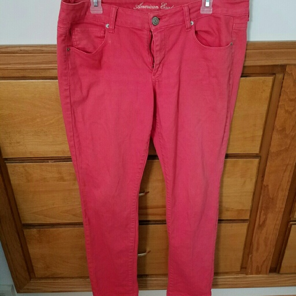 American Eagle skinny coral jeans