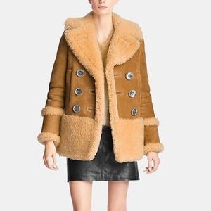 NWT Coach Shearling Pea Coat