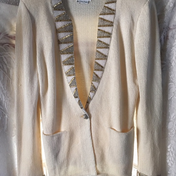 Vintage Santana Knit Beaded Jacket and Skirt
