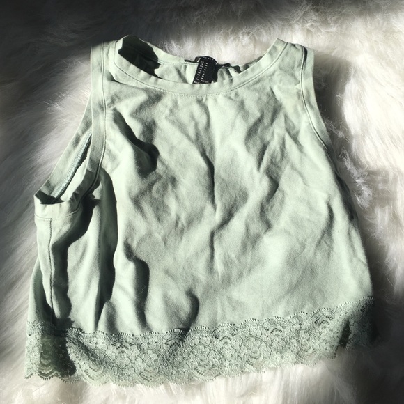 Mint green crop top. - Picture 1 of 3