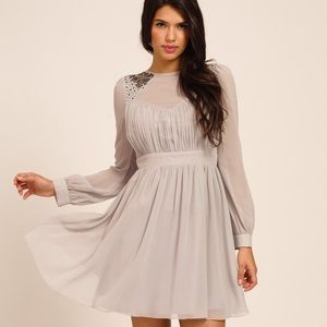 long sleeve cocktail dress.