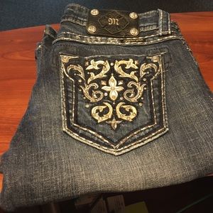 Miss Me Floral Pattern Boot Cut