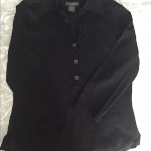 Black rayon/nylon top