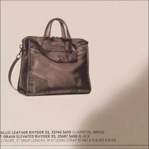 Coach extra large Rhyder bag in gunmetal
