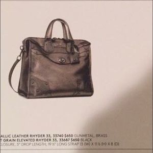 Coach extra large Rhyder bag in gunmetal