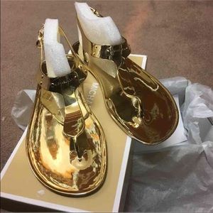 Gold Michael Kors Jelly Sandals