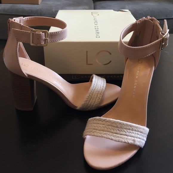 LC Lauren Conrad Fawn Blush Heel Sandal 3.5" heel
