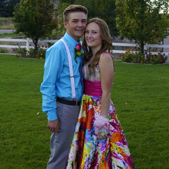 Paint splatter homecoming dress, size 2